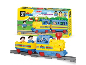 Set blocuri Tren cu sunete si lumini 36 el. Blocki Mubi Tom's Happy Train