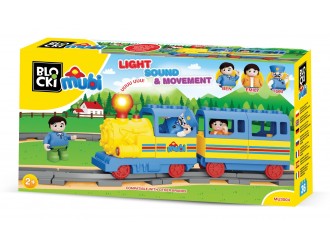 Set blocuri Tren cu sunete si lumini 36 el. Blocki Mubi Tom's Happy Train