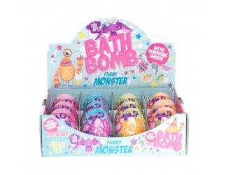 Bomba de baie ou, colorata, cu surpriza, 140gr Funny Monsters diverse culori si arome