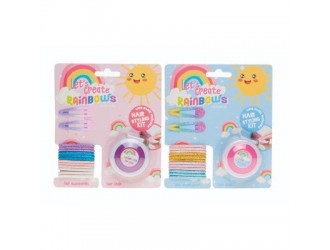 Set accesorii si creta colorata pentru par Let`s create rainbows
