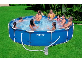 Piscina METAL FRAME 366x76cm, 6503l, pompa filtru 2006l/h, cadru metalic, INTEX