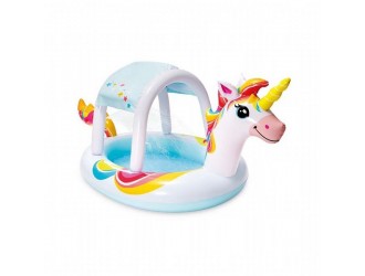 Piscina gonflabila Intex "Unicorn", cu Baldachin si Pulverizator de apa, 254 x 132 x 109 cm, 130 L, 2 ani+