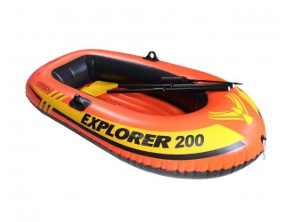 Set Barca gonflabila Intex "Explorer 200", Include Vasle si Pompa, 185 x 94 x 41 cm, Sarcina 95 kg, 6 ani+