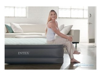 Pat gonflabil Intex Deluxe High-Raised, Tehnologie Fiber-Tech, Pompa Electrica Incorporata 220V, 152 x 203 x 46 cm, max. 272 kg