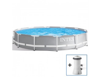 Piscina cu cadru metalic Intex Prism Frame Premium, 610 x 132 cm, volum 32.695 litri