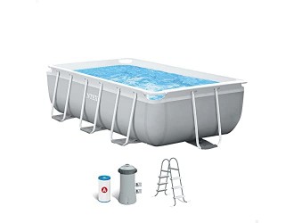 Piscina PRISM FRAME RECTANGULAR  488х244х107см, 10874l, pompa filtru 3785l\h, scara ,copertina, covoras, cadru metalic, INTEX