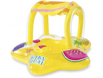 Colac gonflabil cu decupaje pentru picioare si baldachin 81x79 cm, pana la 15kg, 1-2 ani, INTEX