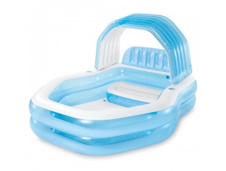 Piscina gonflabila Intex Swim Center cu parasolar detasabil, 229 x 191 x 135 cm, volum 530 litri