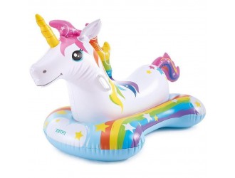 Saltea gonflabila tip Pluta Intex "Unicorn", cu Manere rezistente, 163 x 86 cm, Sarcina 40 kg, 3 ani+