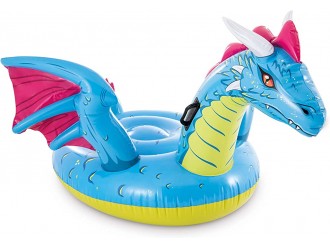 Saltea gonflabila tip Pluta Intex "Dragon", cu Manere rezistente, 201 x 191 cm, Sarcina 40 kg, 3 ani+