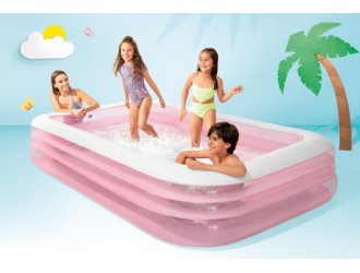 Piscina gonflabila familiala Intex Swim Center, 305 x 183 x 56 cm, 1050 Litri, Roz/Alb