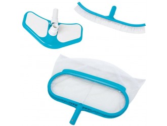 Set de curatare “Deluxe” pentru piscina: plasa, perie, duza de aspirare, maner 29055, INTEX