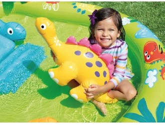 Centru de joaca gonflabil Intex "Micul Dino" cu Tobogan si Pulverizator apa, 191 x 152 x 58 cm, max. 54 kg