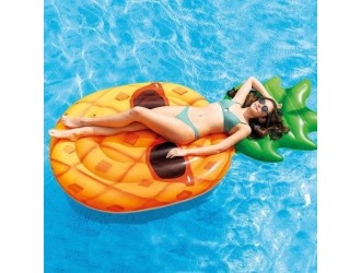 Saltea gonflabila gigant Intex "Ananas", Design Exotic si Fotogenic, 216 x 107 x 23 cm, max. 100 kg