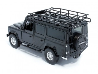 Macheta auto Land Rover Defender 110, 1:32, Black mecanism pull-back, lumini si sunet
