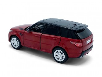Macheta auto Range Rover Sport, 1:32, Firenze Red mecanism pull-back, lumini si sunet