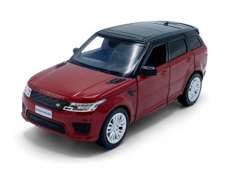 Macheta auto Range Rover Sport, 1:32, Firenze Red mecanism pull-back, lumini si sunet