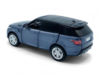 Macheta auto Range Rover Sport, 1:32, Stornoway Grey mecanism pull-back, lumini si sunet
