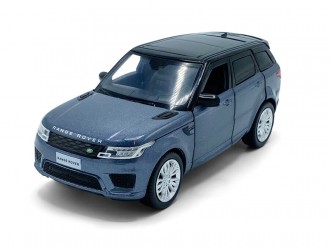 Macheta auto Range Rover Sport, 1:32, Stornoway Grey mecanism pull-back, lumini si sunet