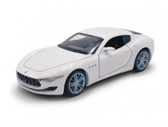 Macheta auto Maserati Alfieri, 1:32, White, directie activa roti fata, suspensii, lumini si sunet