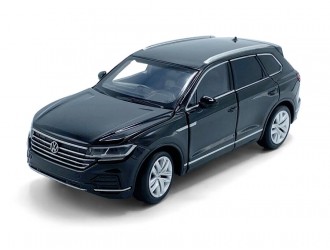 Macheta auto VW Touareg, 1:32, Black, directie activa roti fata, suspensii, lumini si sunet