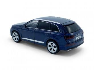 Macheta auto Audi Q7, 1:32, Blue, directie activa roti fata, suspensii, lumini si sunet