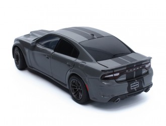 Macheta auto Dodge Charger, 1:32, Grey, directie activa roti fata, suspensii, lumini si sunet