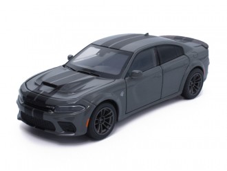 Macheta auto Dodge Charger, 1:32, Grey, directie activa roti fata, suspensii, lumini si sunet