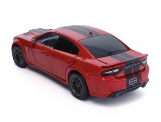 Macheta auto Dodge Charger, 1:32, Red, directie activa roti fata, suspensii, lumini si sunet