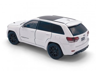 Macheta auto Jeep Grand Cherokee Trackhawk, 1:32, White, directie activa roti fata, suspensii, lumini si sunet