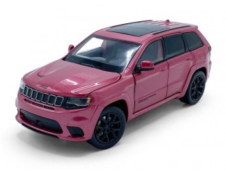 Macheta auto Jeep Grand Cherokee Trackhawk, 1:32, Red, directie activa roti fata, suspensii, lumini si sunet