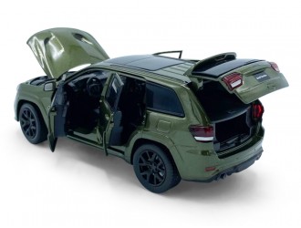 Macheta auto Jeep Grand Cherokee Trackhawk, 1:32, Green directie activa roti fata, suspensii, lumini si sunet