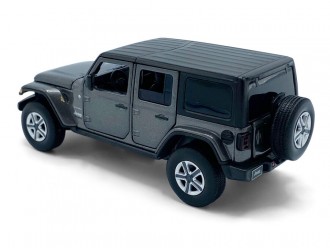Macheta auto Jeep Wrangler Sahara, 1:32, Grey directie activa roti fata, suspensii, lumini si sunet