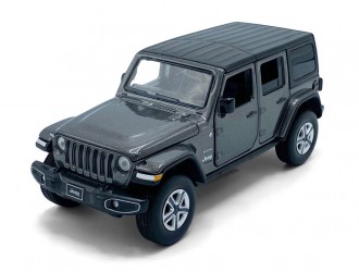 Macheta auto Jeep Wrangler Sahara, 1:32, Grey directie activa roti fata, suspensii, lumini si sunet