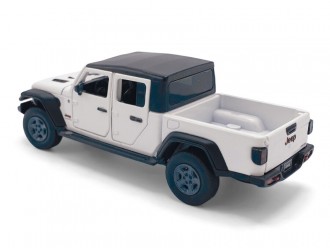 Macheta auto Jeep Gladiator, 1:32, White directie activa roti fata, suspensii, lumini si sunet