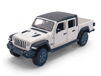 Macheta auto Jeep Gladiator, 1:32, White directie activa roti fata, suspensii, lumini si sunet
