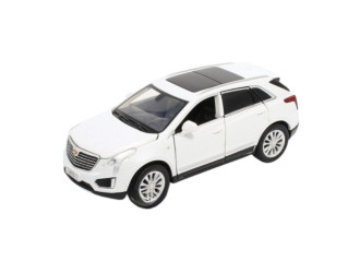 Macheta auto Cadillac XT5, 1:32, White directie activa roti fata, suspensii, lumini si sunet