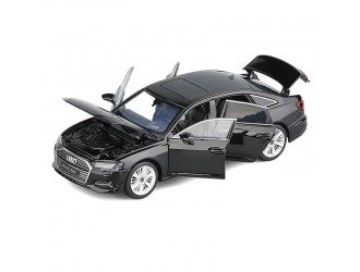 Macheta auto Audi A6, 1:32, Black directie activa roti fata, suspensii, lumini si sunet