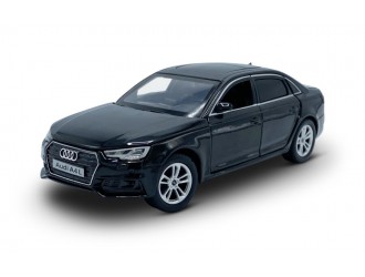 Macheta auto Audi A4, 1:32, Black directie activa roti fata, suspensii, lumini si sunet