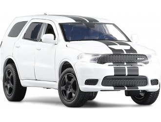 Macheta auto Dodge Durango SRT, 1:32, White directie activa roti fata, suspensii, lumini si sunet