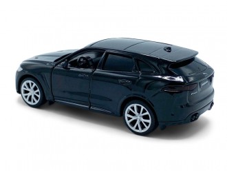 Macheta auto Jaguar F-Pace, 1:36, Black Mecanism pull-back, sincron