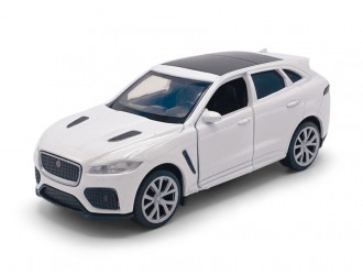 Macheta auto Jaguar F-Pace, 1:36, White Mecanism pull-back, sincron