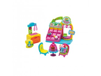 Set de joaca cu 2 figurine exclusive si Cupcake Shop Moji Pops