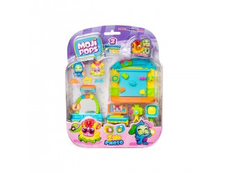 Set de joaca cu 2 figurine exclusive si Photo Studio Moji Pops