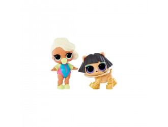 Set 2 Figurine LOL Surprise OPP Tot + Pet - Surfer Babe + Ancient Meow