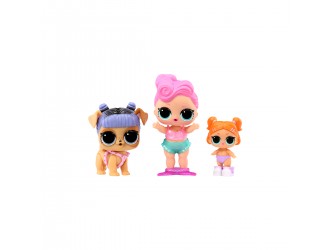 Set 3 figurine L.O.L. Surprise! seria OPP Tot + Pet + Lil Sis - Waves + Kansas K9 + Lil Beats