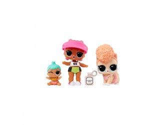 Set 3 figurine L.O.L. Surprise! seria OPP Tot + Pet + Lil Sis - Spike + Cowardly Kitty + Lil Genie