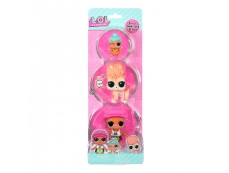 Set 3 figurine L.O.L. Surprise! seria OPP Tot + Pet + Lil Sis - Spike + Cowardly Kitty + Lil Genie