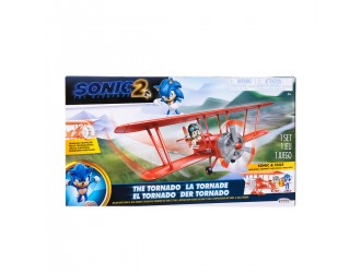 Biplan de jucarie, 2 figurine incluse: Sonic si Tails, The Tornado