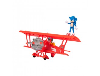 Biplan de jucarie, 2 figurine incluse: Sonic si Tails, The Tornado
